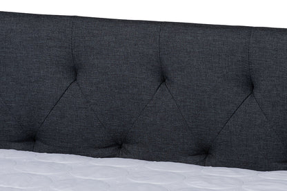 Baxton Studio Haylie Modern and Contemporary Dark Grey Fabric Upholstered Full Size Daybed with Roll-Out Trundle Bed