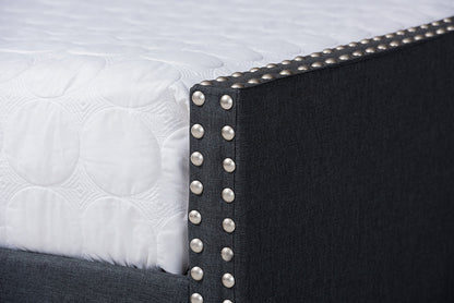 Baxton Studio Haylie Modern and Contemporary Dark Grey Fabric Upholstered Full Size Daybed with Roll-Out Trundle Bed