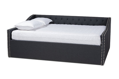 Baxton Studio Haylie Modern and Contemporary Dark Grey Fabric Upholstered Queen Size Daybed