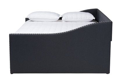 Baxton Studio Haylie Modern and Contemporary Dark Grey Fabric Upholstered Queen Size Daybed
