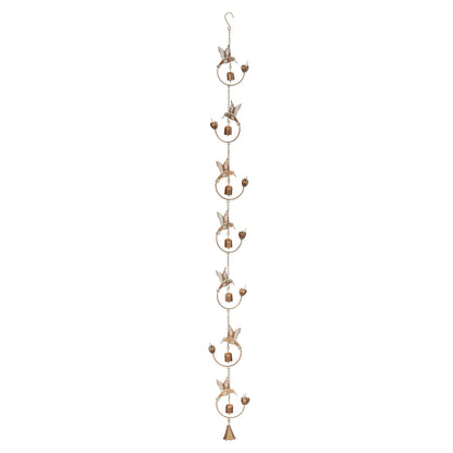 Iron Hummingbird and Bell Rain Chain