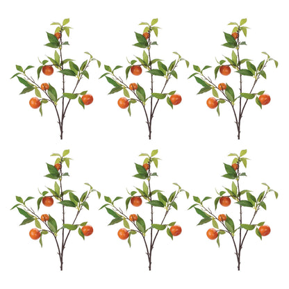 Orange Fruit Foliage Branch (Set of 6)