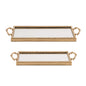 Gold Beaded Mirror Tray (Set of 2)