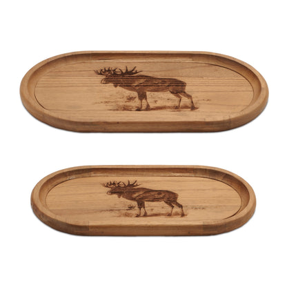 Woodland Moose Wood Trays (Set of 2)