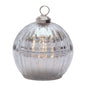 Glass Ornament with LED Candle Inside 4"D
