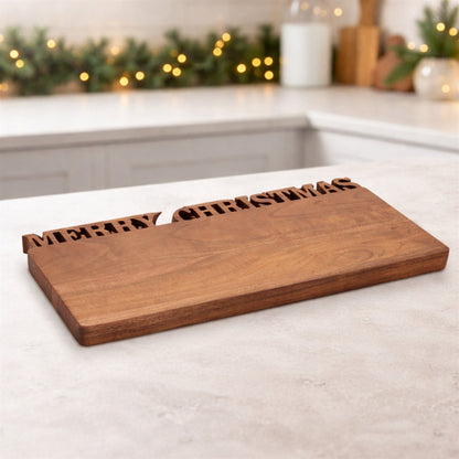 Wood Merry Christmas Cutting Board 18"L