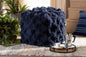 Baxton Studio Asuka Moroccan Inspired Navy Handwoven Cotton Fringe Pouf Ottoman