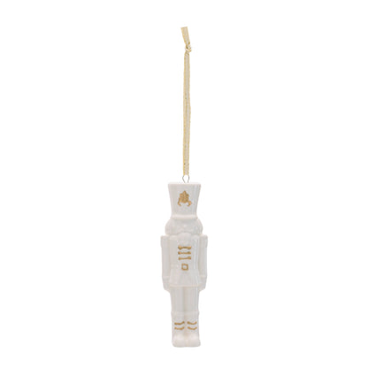 Porcelain Nutcracker Ornament with Gold Accents (Set of 12)