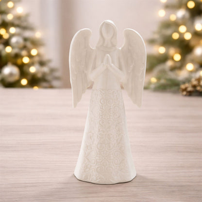 White Praying Angel Ceramic Figurine