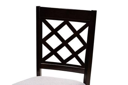 Baxton Studio Adina Modern and Contemporary Grey Fabric Upholstered and Dark Brown Finished Wood 5-Piece Dining Set