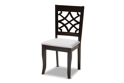 Baxton Studio Alisa Modern and Contemporary Grey Fabric Upholstered and Dark Brown Finished Wood 5-Piece Dining Set