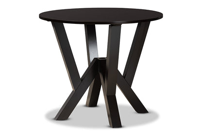 Baxton Studio Alisa Modern and Contemporary Grey Fabric Upholstered and Dark Brown Finished Wood 5-Piece Dining Set