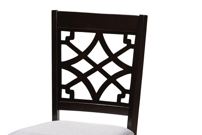 Baxton Studio Alisa Modern and Contemporary Grey Fabric Upholstered and Dark Brown Finished Wood 5-Piece Dining Set