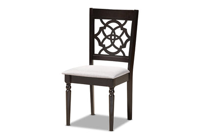 Baxton Studio Alma Modern and Contemporary Grey Fabric Upholstered and Dark Brown Finished Wood 5-Piece Dining Set