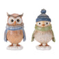 Winter Owl and Bird Figurines (Set of 6)