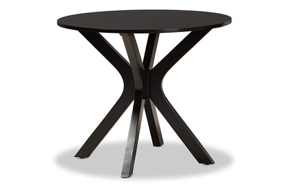 Baxton Studio Callie Modern and Contemporary Sand Fabric Upholstered and Dark Brown Finished Wood 5-Piece Dining Set