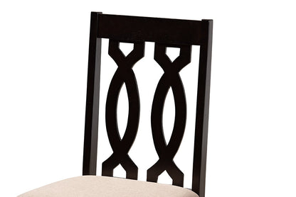 Baxton Studio Anise Modern and Contemporary Sand Fabric Upholstered and Dark Brown Finished Wood 5-Piece Dining Set
