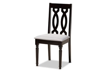 Baxton Studio Anise Modern and Contemporary Grey Fabric Upholstered and Dark Brown Finished Wood 5-Piece Dining Set