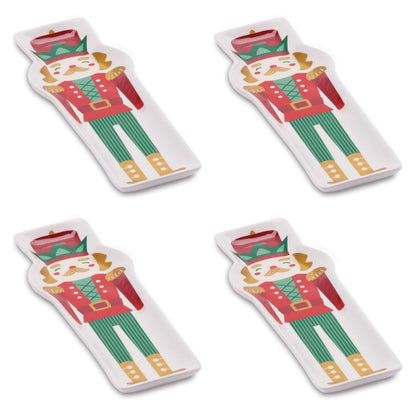 Ceramic Nutcracker Holiday Trinket Dish (Set of 4)