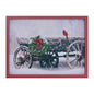Framed Cardinal and Christmas Wagon Wall Art 15.5"L