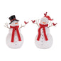 Holiday Snowman with Scarf and Cardinal Birds (Set of 2)