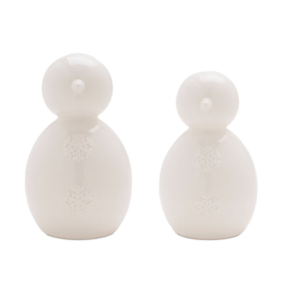 Snowman Figurines with Snowflake Detail (Set of 2)