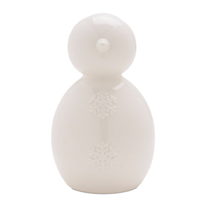 Snowman Figurines with Snowflake Detail (Set of 2)