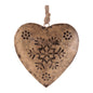 Rustic Snowflake Heart Ornament (Set of 4)