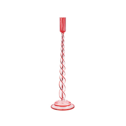 Twisted Glass Taper Candle Holder (Set of 2)