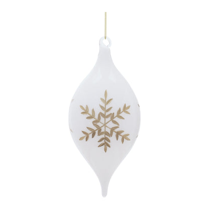 Glass Ornament with Snowflake Set of 6