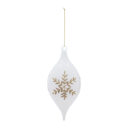 Glass Ornament with Snowflake Set of 6