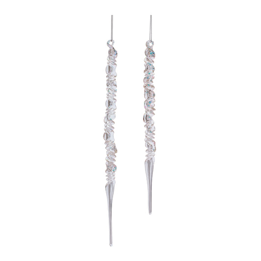 Glass Icicle Ornament Set of 6 Ð 9.75" & 11.5"