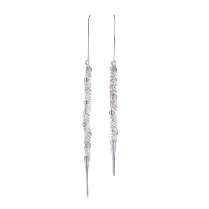 Glass Icicle Ornament Set of 6 Ð 9.75" & 11.5"