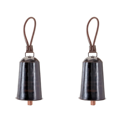 Iron and Leather Bell Set of 2 Ð 8"H