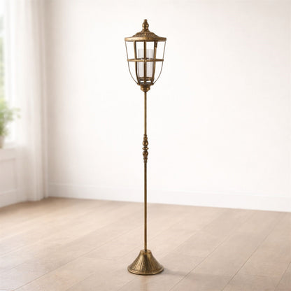 Distressed Metal Lantern Post with Glass Insert 48"H