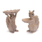 Woodland Squirrel Resin Bird Feeder Set (Set of 2)