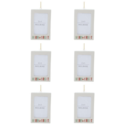 Merry & Bright Photo Frame Ornament Set of 6 Ð 3"L x 4.25"H