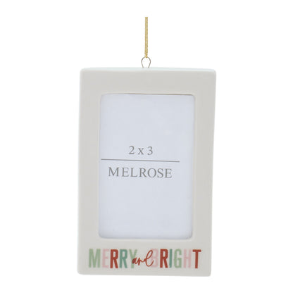 Merry & Bright Photo Frame Ornament Set of 6 Ð 3"L x 4.25"H