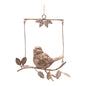 Bird on Branch Hanging Ornament (Set of 4)