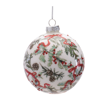 Holiday Botanical Glass Ornament (Set of 6)