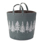 Pine Tree Fabric Storage Basket 13.5"H