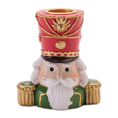 Nutcracker Head with Taper Candle Holder (Set of 2)