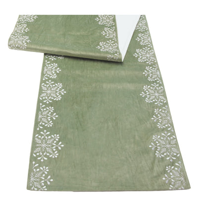 Sage Snowflake Table Runner 72"L