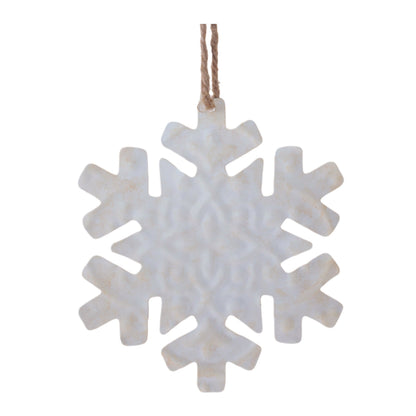 Snowflake and Deer Ornament Set of 12 Ð 5.25"H & 6"H Metal/Jute