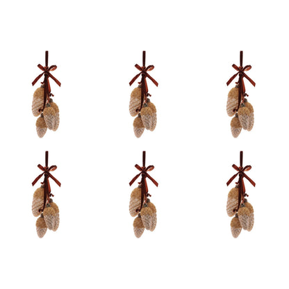 Glass Pine Cone Drop Ornaments (Set of 6) Ð 7" Nature-Inspired Christmas DŽcor
