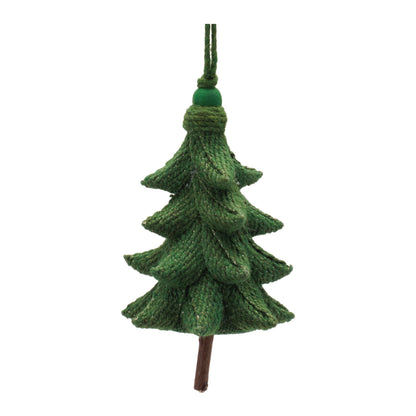 Rustic Tree Ornaments (Set of 4) Ð 5.5" Plastic with Jute Hangers