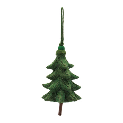 Rustic Tree Ornaments (Set of 4) Ð 5.5" Plastic with Jute Hangers