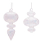 Iridescent Crackle Glass Finial Ornament (Set of 6)