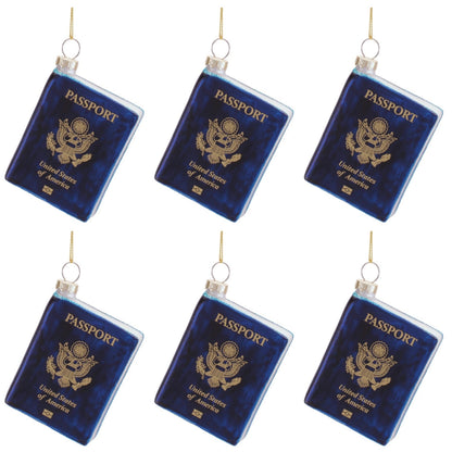 Passport Glass Ornament (Set of 6)