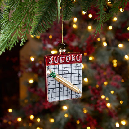 Glass Sudoku Ornaments (Set of 6)